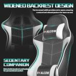 Vfalcon XTREME Gaming Chair – Ergonomic Reclining Chair with Footrest, 360° Swivel, Height Adjustable (White)