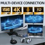 4K HDM Audio Video Capture Card, 1080P 30FPS USB 3.0 Full HD 4K@30Hz Game Streaming Capture Cards Device Compatible with PS5 PS4 Switch Xbox OBS Mac Linux Windows Camera Live Broadcasting Recording