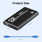 4K HDMI Video Capture Card, USB 3.0 Video Capture Device Full HD 1080PAudio Video Captures Card 4K HDMI Loop-Out for Game Recording, Live Streaming Broadcasting Computer, Mobile Phone, Video Camera