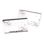 eXtremeRate Full Set Faceplate Skin Decals Stickers and 2 Pcs Screen Protector for Nintendo Switch/for NS Console & joy con Controller & Dock Protection Kit - Falling Cherry Blossom