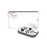 eXtremeRate Full Set Faceplate Skin Decals Stickers and 2 Pcs Screen Protector for Nintendo Switch/for NS Console & joy con Controller & Dock Protection Kit - Falling Cherry Blossom