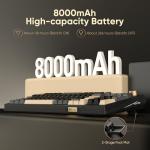 RedThunder K95 Wireless Mechanical Gaming Keyboard,w/Customizable Display & Knob,Gasket-Mounted,3 Mode 2.4G/BT/USB-C,UK Layout 96 Keys,Hot Swappable Pink Switch PBT Keycaps,8000mAh Battery（Black Gold）