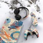 playvital Dragon's Elysium Pattern Full Set Skin Decal for PS5 Console Digital Edition, Sticker Vinyl Decal Cover for PS5 Controller & Charging Station & Headset & Media Remote