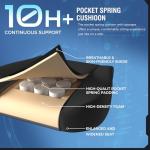 GTPLAYER Fabric Gaming Chair, Ergonomic Computer Chair with Footrest and Lumbar Support Height Adjustable Home Office with 360°-Swivel Seat and Headrest (Black)