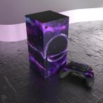 playvital Purple Deep Space Custom Vinyl Skins for Xbox Series X, Wrap Decal Cover Stickers for Xbox Series X Console Controller