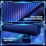 JUMMICO L Shaped Gaming Desk with Large Monitor Stand 120x120x75cm,Corner Desk for Home Office Study Writing Workstation, Carbon Fibre Black