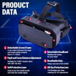 VR Headset for Phone, 4. 7-7-inch Adjustable Virtual Reality Goggles Headset, Ultra-Wide 100° Viewing Angle Eyes Protected Anti-Blue HD Lenses, 3D VR Glasses for Phone/Android