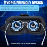 VR Headset for Phone, 4. 7-7-inch Adjustable Virtual Reality Goggles Headset, Ultra-Wide 100° Viewing Angle Eyes Protected Anti-Blue HD Lenses, 3D VR Glasses for Phone/Android