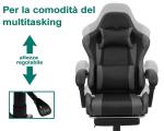 FENIXSHOP24 HLD-920 Ergonomic Gaming Chair/Armchair with Footrest, Headrest and Lumbar Support Armrests X Gamer with Swivel Wheels Black/Grey HLD-920 (Black/Grey)