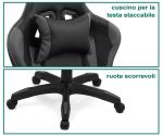 FENIXSHOP24 HLD-920 Ergonomic Gaming Chair/Armchair with Footrest, Headrest and Lumbar Support Armrests X Gamer with Swivel Wheels Black/Grey HLD-920 (Black/Grey)