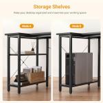 CubiCubi L Shaped Gaming Desk, 100x70 cm Computer Desk with Storage Bag, Office Desk Writing Table with Large Reversible Storage Shelves, Workstation for Study Play Work Home Office, Black