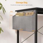 CubiCubi L Shaped Gaming Desk, 100x70 cm Computer Desk with Storage Bag, Office Desk Writing Table with Large Reversible Storage Shelves, Workstation for Study Play Work Home Office, Black