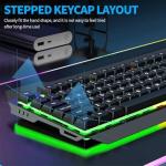 INDOTEAM RGB Gaming Keyboard - USB Wired Computer Mechanical Keyboard with RGB Illumination - LED Backlit Keyboards with Mechanical Feeling for Working Gaming PC Gamers