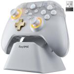 EasySMX PC Controller, Enhanced Wireless Bluetooth Pro Game Controller with Charging Dock/RGB Backlit/Hall Sensor,No Stick Drift No Dead Zone, Windows PC, Android, Steam, Switch, iOS White