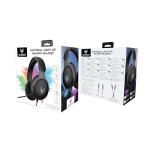 Audeeo Vangaurd Wired Gaming Headset with Microphone – RGB Light-Up Over-Ear Headphones, Noise-Isolating Stereo Sound, 3.5 mm for PC, PS5, PS4, Xbox, Switch, Laptop & Mobile (Black)