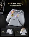 EasySMX PC Controller, Enhanced Wireless Bluetooth Pro Game Controller with Charging Dock/RGB Backlit/Hall Sensor,No Stick Drift No Dead Zone, Windows PC, Android, Steam, Switch, iOS White