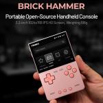 GameSwap Brick Hammer Handheld Game Console [TRIMUI] - CNC Metal Aluminum Body, 3.2 Inch 1024x768 IPS Screen (400 PPI), Allwinner A133P CPU, Retro Gaming Handheld (Rose Gold)