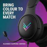 Audeeo Vangaurd Wired Gaming Headset with Microphone – RGB Light-Up Over-Ear Headphones, Noise-Isolating Stereo Sound, 3.5 mm for PC, PS5, PS4, Xbox, Switch, Laptop & Mobile (Black)