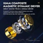 Yinyoo CCZ NC02 In-Ear Monitors Earphones,10mm Magnetic DD Gaming Earbuds with 2 Pin TFZ Detachable Cable,Lightweight HiFi Wired IEM Headphones for Gaming/Music