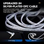 Yinyoo CCZ NC02 In-Ear Monitors Earphones,10mm Magnetic DD Gaming Earbuds with 2 Pin TFZ Detachable Cable,Lightweight HiFi Wired IEM Headphones for Gaming/Music