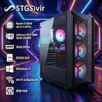 STGsivir Gaming PC, Gaming Computer Desktop Tower, GeForce RTX 3060 12GB GDDR6, Ryzen 5 5500 up to 4.2GHz,16GB RAM DDR4, 512GB SSD, WIFI 6, BT 5.0, RGB Fan x3, Windows11 PRO