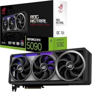 ASUS ROG Astral GeForce RTX 5090 32GB GDDR7 OC Gaming Graphics Card (PCIe 5.0, 2x HDMI, 3x DisplayPort, 3.8-slot, 4 Fans Patented Cooling Tech for Lower Temps Noise, NVIDIA DLSS4, 8K Resolution, ARGB)