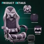 play haha Gaming Chair with Footrest & Lumbar Support,Reclining Swivel Chair,Ergonomic Gaming Chair for Adults, High-Back Racing Style,Adjustable Height with Headrest Pillow