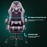 play haha Gaming Chair with Footrest & Lumbar Support,Reclining Swivel Chair,Ergonomic Gaming Chair for Adults, High-Back Racing Style,Adjustable Height with Headrest Pillow