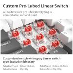 AJAZZ AK820 Mechanical Keyboard, 75% Hot Swappable Wired Keyboard with Volume Control Knob, PBT Keycaps, Five-Layer Sound Insulation Pad, 82-Key Gaming Keyboard, Grey White