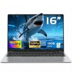 CHIFUYOU 2026 New Gaming Laptop 16GB RAM 1TB SSD 16 inch Business laptop computer N150 up to 3.6GHz, Win 11 Pro cheap laptop computer, 1920x1200P, 6000mAh, Backlit keyboard-Gray
