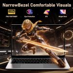 NAIKLULU 15.6 inch Gaming laptop 32 GB RAM 1TB SSD, R7 6800H (3.2 to 4.7 GHz) Processor 2026 Gamer Laptop Pc Gaming Notebook Computer, Backlit Keyboard | Fingerprint Reader | Type-C