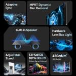 KTC Gaming Monitor 27 Inch | 2K@200Hz (OC 210Hz) | Built-in Speakers | Fast IPS Panel | 1ms Response Time (MPRT) | 450 cd/㎡ Brightness, HDR400 | Adaptive Sync | 131% sRGB, 97% DCI-P3, ΔE＜2 | White