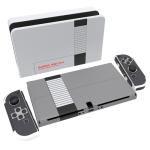 PlayVital Full Set Protective Stickers for Nintendo Switch OLED Model, Customized Vinyl Decal Skins for Switch OLED Console & Joycon & Dock & Grip - Classics NES Style