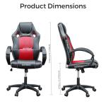 Gaming Chair, Racing Style Office High Back Ergonomic Conference Work Chair Reclining Computer PC Swivel Desk Chair with Lumbar Support&Adjustable Task Gas lift PU Leather (Red)