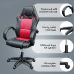 Gaming Chair, Racing Style Office High Back Ergonomic Conference Work Chair Reclining Computer PC Swivel Desk Chair with Lumbar Support&Adjustable Task Gas lift PU Leather (Red)
