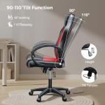Gaming Chair, Racing Style Office High Back Ergonomic Conference Work Chair Reclining Computer PC Swivel Desk Chair with Lumbar Support&Adjustable Task Gas lift PU Leather (Red)