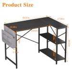 Garden 4 you L Shaped Gaming Desk with Storage Bag,100x70 cm Computer Gaming Corner Writing Table with Large Reversible Storage Shelves, Office Workstation Tables, Laptop Table,Black