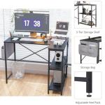 Garden 4 you L Shaped Gaming Desk with Storage Bag,100x70 cm Computer Gaming Corner Writing Table with Large Reversible Storage Shelves, Office Workstation Tables, Laptop Table,Black