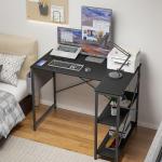 Garden 4 you L Shaped Gaming Desk with Storage Bag,100x70 cm Computer Gaming Corner Writing Table with Large Reversible Storage Shelves, Office Workstation Tables, Laptop Table,Black