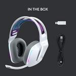 Logitech G G733 LIGHTSPEED Wireless Gaming Headset with suspension headband, LIGHTSYNC RGB, Blue VO,CE mic technology and PRO-G audio drivers, Lightweight, 29 Hour battery life, 20m range - White