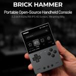 GameSwap Brick Hammer Handheld Game Console [TRIMUI] - CNC Metal Aluminum Body, 3.2 Inch 1024x768 IPS Screen (400 PPI), Allwinner A133P CPU, Retro Gaming Handheld (Grey)