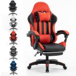 Millhouse Gaming Chair, Adjustable Computer Desk Chair with Lumbar Support, Footrest & Head Pillow, X2022, Red