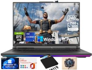 ASUS ROG Strix G18 Gaming Laptop, 18" 240Hz WQXGA Display,Intel i9-14900HX, NVIDIA RTX 4080, 32GB DDR5, 2TB SSD, Wi-Fi 6E, Backlit Keyboard, Win 11 Pro