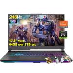 ASUS ROG Strix G17 G713 Gaming Laptop 17.3" WQHD IPS 240Hz AMD 12-Core Ryzen 9 7845HX (>i9-12900H) 64GB DDR5 2TB SSD GeForce RTX 4060 8GB USB-C RGB Backlit Fast Charging Win11 w/ICP Hub