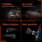 ONE XPLAYER OneXfly F1 Pro Handheld PC with 7" 144hz OLED Display, AMD Ryzen AI 9 HX 370 with 64GB RAM 4TB SSD, Black