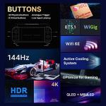 Pimax Portal Qled Handheld Game Console with 4K Qled plus mini-Led Display, Gaming Console for Android, Retro Video Games, Cloud Gaming, Handheld Emulator, 8G+256G, Black