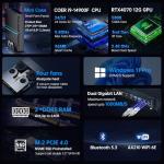 msecore Mini Gaming PC, Core i9-14900F 24 Cores with RTX4070 12G Desktop Computer, 64G DDR5 RAM 4T PCIE 4.0 SSD, WiFi 6E, 1* HDMI/ 3* DP, 8K, Four Display, Optical, Windows 11 Pro