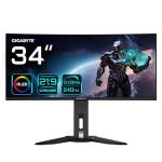 Gigabyte MO34WQC2 34" OLED WQHD Curved Gaming Monitor - 3440 x 1440, 240Hz, 0.03ms, KVM, 250 cd/m², FreeSync Premium Pro, DisplayHDR True Black 400, HDMI 2.1, DisplayPort 1.4