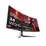 Alienware Aw3423Dw 34.18" Curved Quantom Dot OLED Gaming Monitor, 3440 x 1440 pixels @ 175Hz, Curvature 1800R, Grey to Grey (0.1Ms), Contrast Ratio 1. 1.07 Thousand