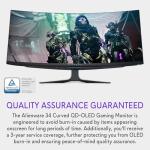 Alienware Aw3423Dw 34.18" Curved Quantom Dot OLED Gaming Monitor, 3440 x 1440 pixels @ 175Hz, Curvature 1800R, Grey to Grey (0.1Ms), Contrast Ratio 1. 1.07 Thousand